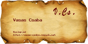 Vasas Csaba névjegykártya