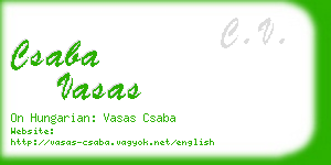 csaba vasas business card